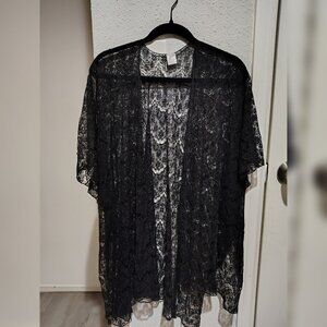 ICING Black Lace Kimono/Shawl